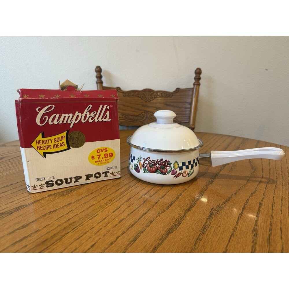 Vintage 2001 Gibson Cambells Soup Vegetable 1.5 Quart Enameled Sauce Pan